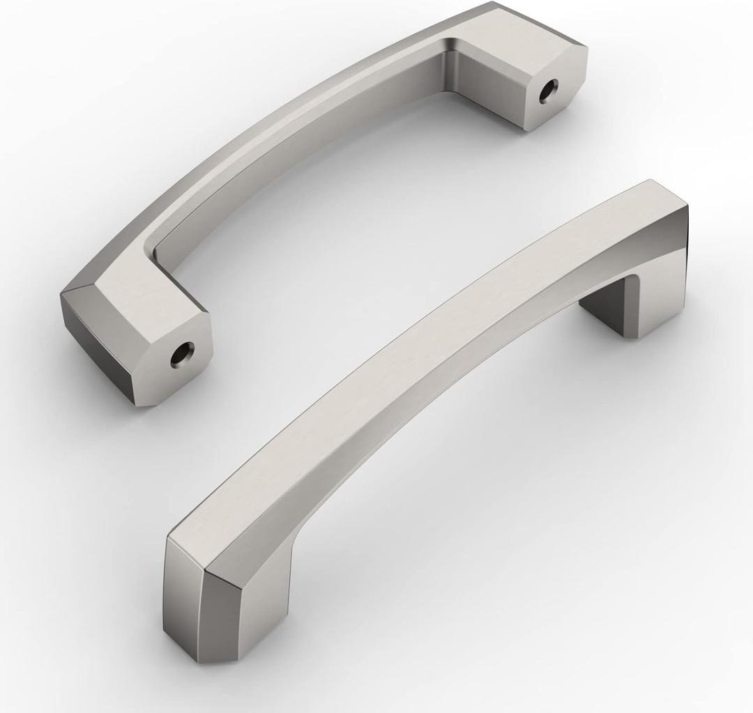 Amerdeco 10 Pack Brushed Satin Nickel Cabinet Pulls 3 Inch(76MM) Hole Centers Kitchen Cabinet Handles Hardware Kitchen Handles for Cabinets Cupboard Handles Drawer Pulls ZH0032
