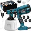 1000W High Power Paint Sprayer - HVLP Electric Spray Paint Gun with 4 Copper Nozzles & 3 Patterns, Large Capacity Power Painter for Furniture, Cabinets, Fence & House Painting (Blue)