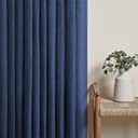 Navy Blue Sheer Curtains 45 Inches Long for Kitchen Set of 2 Panels Pinch Pleat Back Tab Light Airy Linen Cafe Tier Soft Dark Blue Short Curtains for Small Windows Bathroom Basement 40x45 Inch Length