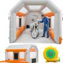 13x10x8.5ft Inflatable Paint Booth, Light Water-Resistant 210D Oxford Portable Spray Booth with Powerful Blower, Professional Mobile Workshop for Car Parts Furniture Crafts