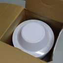 72 Pack Blue Plastic Bowls with Floral Edge, 12oz Disposable Hot Soup Salad Bowls Bulk for Parties Weddings Christmas