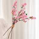 Senjie Artificial Cherry Blossom Branches, Fake Flowers Bouquet with Real Touch Long Stems, Faux Silk Flowers for Vases Wedding Party Table Centerpieces Spring Home Decor (3PCS, Vase Not Included) (Deep Pink)