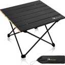 MOON LENCE Ultralight Folding Camping Table, Compact,Portable with Carry Bag, for Outdoor Cooking, Picnic, Camp, Boat, Travel (Black, Gold Side-S)