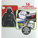Star Wars 16 Valentines with Jumbo Stickers