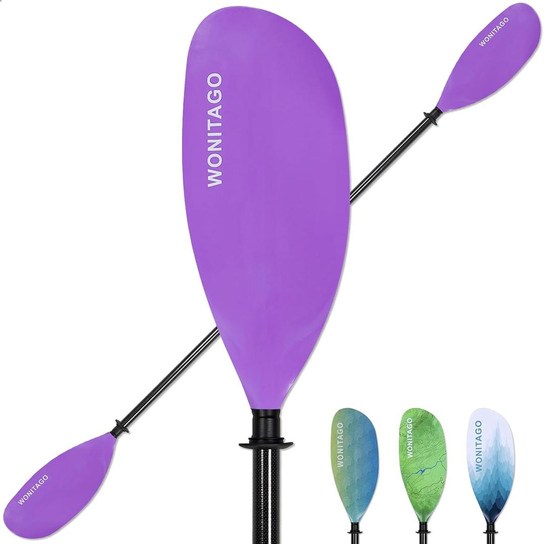 Kayak Paddle Carbon Fiber Shaft and Reinforced Nylon Blade, Adjustable Kayaking Oars, 3 Piece,230-250 cm/90-98"