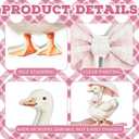 Youyole 3 Pcs Silly Goose Birthday Party Decoration Pink Bow Wooden Silly Goose Baby Shower Decor Funny Table Centerpiece Gift for Party Favor Cupcake Topper
