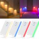 WILLED Stair Lights Indoor RGB & Warm White,Rechargeable Motion Sensor Night Light,Wireless Motion Sensor Lights Indoor for Stair,Bathroom,Hallway,Kitchen,Closet,Cabinet,Bedroom,Kids' Room (4 Pack)