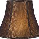 Aspen Creative 30224A Transitional Bell Shaped Spider Construction Lamp Shade, Brown, 7" Top x 13" Bottom x 9-1/2" Slant Height