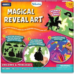 Skillmatics Paper Art Kit - STEM Craft Kit for Kids with Decorative Paper, Stencils & Markers, Create with Light, Mess-Free, Indoor Fun, Valentines Day Gift for Ages 4, 5, 6, 7, 8, 9, 10, 11, 12