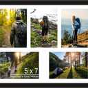 5x7 Picture Frame Collage 5 Openings, 13.5"x16.5" Multi Photo Collage Frame 5"x7" Gallery Wall Decor Wooden, Black Frame with White Mat, Wood