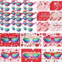 Kathfly 30 Sets Valentines Day Cards with Heart Sunglasses for Kids Valentines Party Favor Bulk Classroom Exchange Gift for Boys Girls