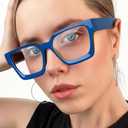 livho Oversized Eyewear Frame for Woman and Men - Rectangle Fashion Glasses for Computer, Chic Preppy Frame