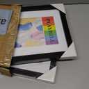 2 Packs, 8.5x11 Black Theatre Frame with Double White Mats, Real Glass, Theatre Bill Frame, Holds 5.5x8.5-inch Media, 7/8 inch deep moulding, Wall or Tabletop Display