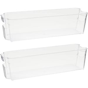 Okuna Outpost Clear Plastic Freezer Organizers, Breastmilk Storage Containers (14.5 x 4 x 3.75 In, 2 Pack) - Fridge Organizer