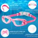 COOLOO Kids Swim Goggles, 2 Packs Swimming Goggles for Kids Girls Boys and Child Age 4-16 (Pink, S)