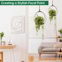 Hanging Planter for Indoor Plants, Black Plant Hanger Indoor with Sturdy Wood Base, Modern Boho Macrame Plant Hanger for 3-5.5 Inch Pot, Hanging Wall Ceiling Window Home Decor (Pots Not Included)