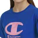 Champion Girls T-Shirts Short Sleeve Crew Neck Loose Fit Graphic Tee Shirt Pink (Pink, L)