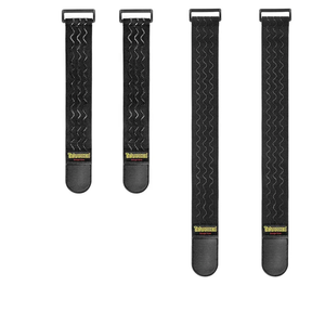 Trilancer Elastic Cinch Straps with Anti-Slip Strips, 2 Size Combo(5-Pack) Heavy Duty Hook and Loop Storage Straps for Extension Cords, Cables, Ropes, Hoses, Bike, RV, Pant Garters,Garage Organization