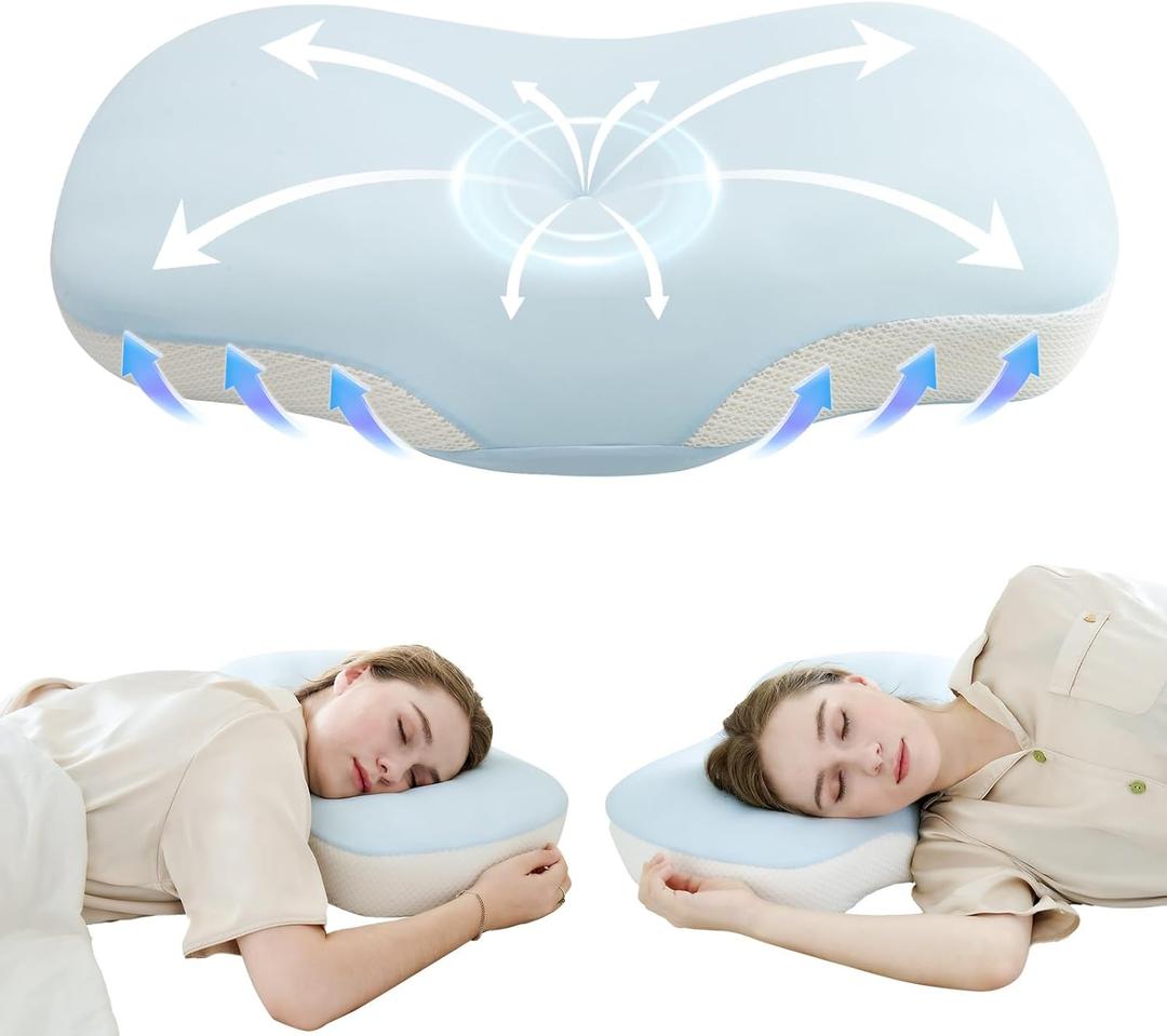Memory Foam Pillows, Cervical Pillow for Neck and Shoulder Pain Relief, Ergonomic Contour Bed Pillow, Soft for Side Sleep Stomach Sleeping and Back Sleeper