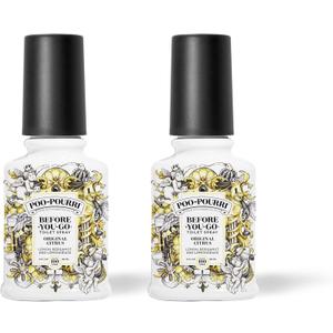 Poo-Pourri Before-You-Go Toilet Spray, Original Citrus, 2 Fl Oz, 2 Pack, Up to 100 Uses, Bathroom Odor Deodorizer with Essential Oils, Travel Essentials, TSA Approved Size, Lemon Bergamot
