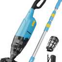 Cordless Pool Vacuum, Rechargeable Handheld Pool Vacuum Cleaner for Above Ground Pools, Fast Charging, Long Runtime, Ideal for Sand and Debris (Blue)
