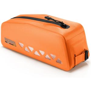 ROCKBROS Top Tube Bike Bag Waterproof Bike Frame Bag Lightweight Buckle Lock Design TPU Material Top Tube Bag Easy Install Cycling Top Tube Front Frame Pack 1L Capacity (Orange)