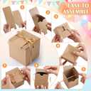 YooNotee 100 Pcs Small Gifts Boxes 3x3x3 Inches Kraft Square Gift Boxes with Lids Cards Ribbons, Brown Square Favor Box Bulk for Gifts Candy Wedding Bridesmaids Birthday Party(3x3x3 Inches, Kraft)