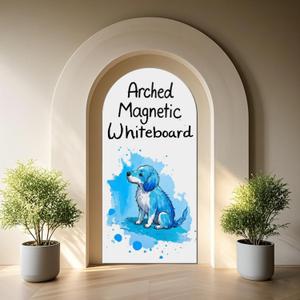 Magnetic Whiteboard Wall Arch Decal 39.3"x17.5" Adhesive Magnetic Dry Erase White Board Sticker with 36 Magnet Letter Removable Contact Paper Peel and Stick Whiteboard Wallpaper Roll