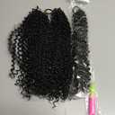 Miracle Knots Feather Crochet Hair (Jerry Curl) - 14" Hand-Tied Synthetic Extensions, 120 Strands Soft Cotton Core Glue-Free Knotless Hair Pieces (Natural Black)