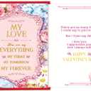 2 x You Are My EverythingValentine's day Card, Romantic Valentines Day Card for Him Her, Valentines Day Gifts for Husband Wife Boyfriend Girlfriend (BT-166)