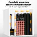 Fish Tank Betta 2.5 Gallon Desktop Small Beta Fish Aquarium Starter Kit with 25W Heater LED Light and Mini Water Pump & Filter Media Compact Aquarium for Betta Fish, Shrimp(White)