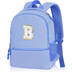 YOOLIFE Little Girl Backpacks Birthday Gifts for Girls Kids Kindergarten Backpack Personalized Kids Small Backpack for Little Girl, Initial Toddler Daycare Backpacks Cute Blue Letter B