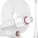 Permanent Outdoor Lights Pro Extension Lead,Extension Cable 3Pin,IP68 Power Cable,10FT Extension +1FT Y-Shaped Extension H706A H706B H706C (10 Ft Extension Cable)