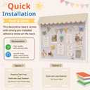 Scalloped Bulletin Board 24"x31.5", Decorative Felt Pin Board, Cream | with Wavy Roof and Border, Self Adhesive Hook and Loop Mounting, Bulletin Board for Classroom, School, Office, Home, 32" x 24"