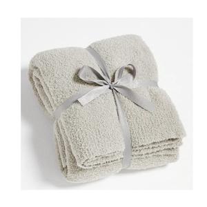 CYMULA Knit Throw Blanket for Couch Light Grey - Super Soft Lightweight Plush Fuzzy Fluffy Warm Cozy Blankets and Throws for Sofa Bed, 50 x 60 inches