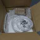 JAZAVA 8 Inch Modern Farmhouse Pendant for Kitchen Island, Adjustable Height Hanging Fixture with Hammered Glass, Brushed Nickel, Dining Room Entryway  PL101HBNL