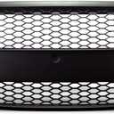 7422439492455 Compatible With 2009-2012 Audi A4 B8 Glossy Black RS-Honeycomb Mesh Front Bumper Grill Grille With Emblem Base