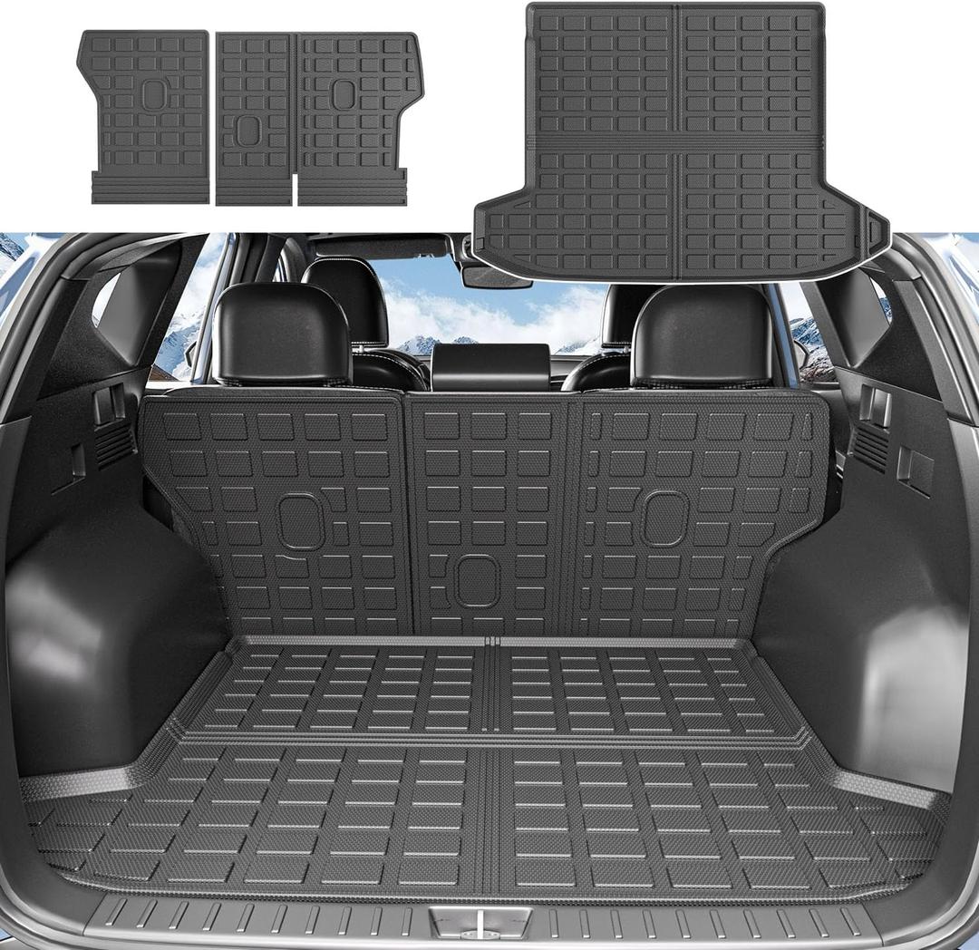 Cargo Mat Backrest Mat Compatible with 2022-2025 Tucson Trunk Mat TPE Material Cargo Liner Replacement for 2022-2025 Tucson Accessories (Upgraded Trunk Mat+Backrest Mat)