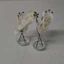 White Orchids Artificial Flowers Faux Orchid Arrangement with Clear Glass Vase Set of 2 Real Touch Phalaenopsis Orchid Flowers Orchid Centerpiece for Dining Room Table