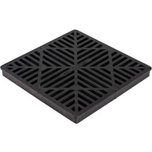 NDS 1211G* Square Catch Basin Drain Grate, Diamond Design, Fits 12-Inch Catch Basin Drain, Risers and Low Profile Adapter, 12-Inch, Plastic, Black