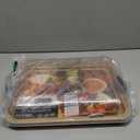 Farberware Build-A-Board Bamboo Cutting Board with Single Storage Compartment, Clear Locking Lid, Black Handles, Perfect for Charcuterie & Snacks