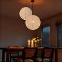 Large Hanging Lampshade 20INCH Can Replace White Paper Lanterns 2Pack Handmade Round Linen Pendant Lampshade Hanging Lantern Decorations Suitable for Living room Bedroom and kitche