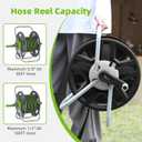 Water Hose Reel Cart, Holds 60-80 Ft of 5/8 Inch Hose, Black Wall Mounted Garden Hose Cart, Portable Hose Reel for Convenient Storage and Watering