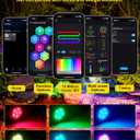 T-SUN LED Pond Lights Underwater, Color Changing Submersible Fountain Lights with APP Control, Waterproof Spotlight with 16 Million Colors, Timing, Music Sync (RGB, 6-Head)
