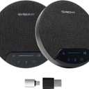 SVBONY SVN O1 Dual Conference Speaker and Microphone, Wireless Cascading 33FT for 30People Conference Room, 3A+AI Noise Cancelling, 8Mics with 360Voice Pickup, UHF-Stabilized Link