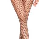 Fishnet Stockings Footless High Waist Fishnets Tights Pantyhose for Women, Black