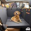 Upgraded PU Thickened Dog Car Seat Cover for Back Seat, Waterproof Back Seat Extender for Dogs with Hard Bottom, Dog Car Seat Cover for Car SUV! Anti-Scratch! Safer! (Holds 400lbs) (For Cars/ Mid-Size SUV/ Small Truck, L Black Faux Leather)