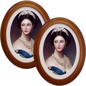 2 Pack Oval Picture Frame 5x7 Brown Oval Photo Frames 5 by 7 Wall Picture Frame for Home Decor, Photo Gallery