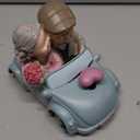 Wedding Cake Topper Figurines Old Couple Statues Love Grandparents Parents Wedding Anniversary Valentines Day Gift Mini Table Collectible Figure Centerpiece