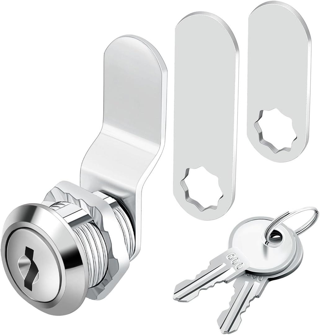1 Pack Premium Cabinet Cam Locks Keyed Alike - Zzbety 5/8 Inch Cabinet Locks for Secure Files Drawers Mailbox RV Camper Door Tool Box (Zinc Alloy)